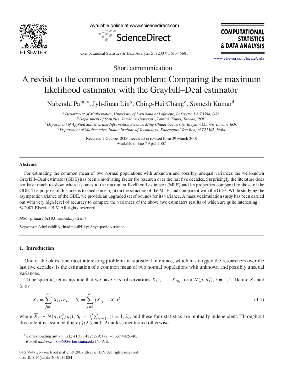 A revisit to the common mean problem: Comparing the maximum likelihood estimator with the Graybill–Deal estimator