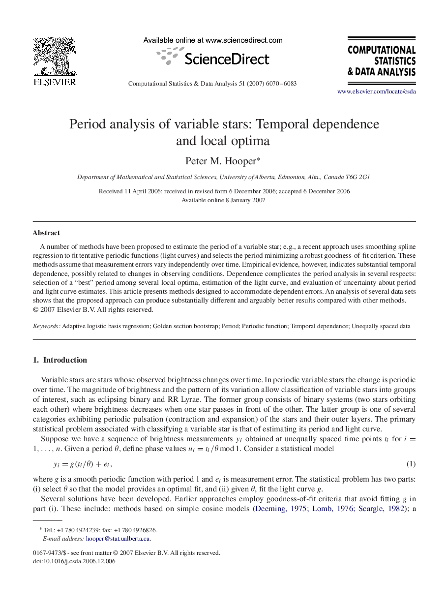 Period analysis of variable stars: Temporal dependence and local optima