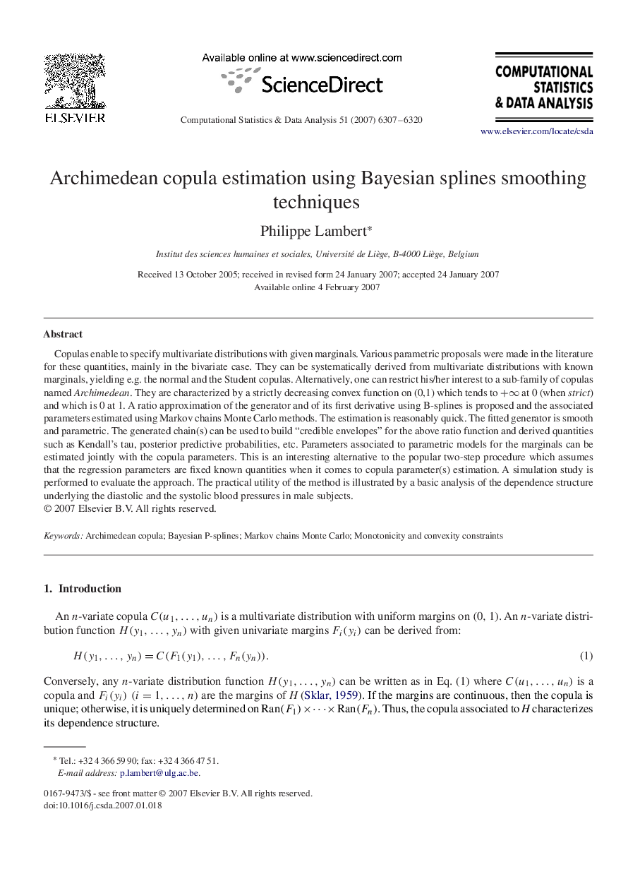 Archimedean copula estimation using Bayesian splines smoothing techniques