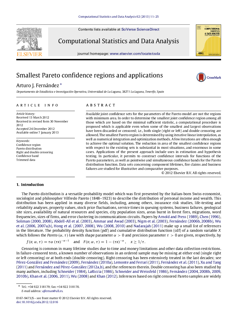 Smallest Pareto confidence regions and applications