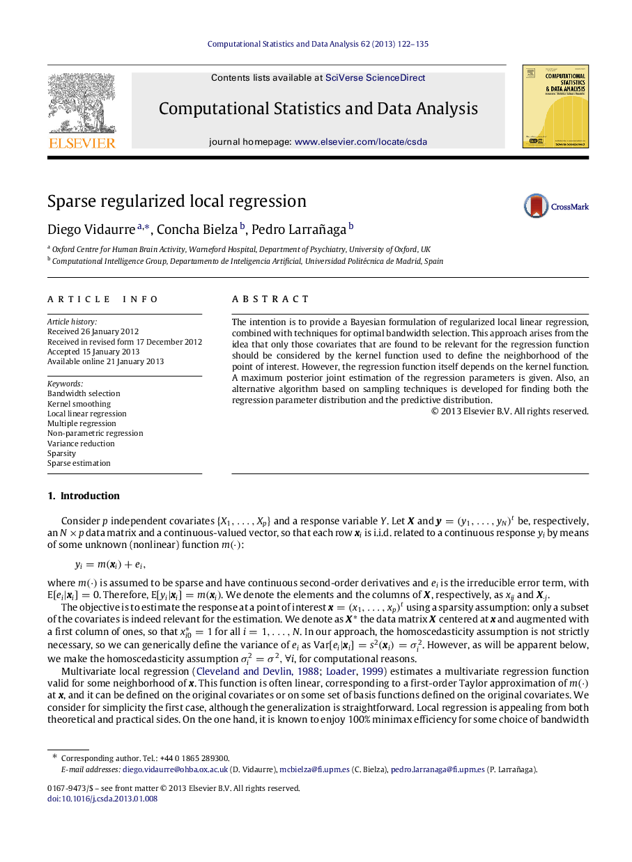 Sparse regularized local regression