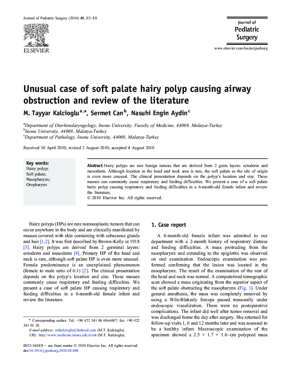 Unusual case of soft palate hairy polyp causing airway obstruction and review of the literature