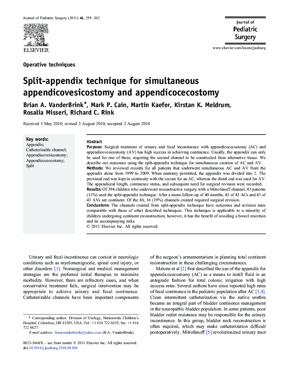Split-appendix technique for simultaneous appendicovesicostomy and appendicocecostomy