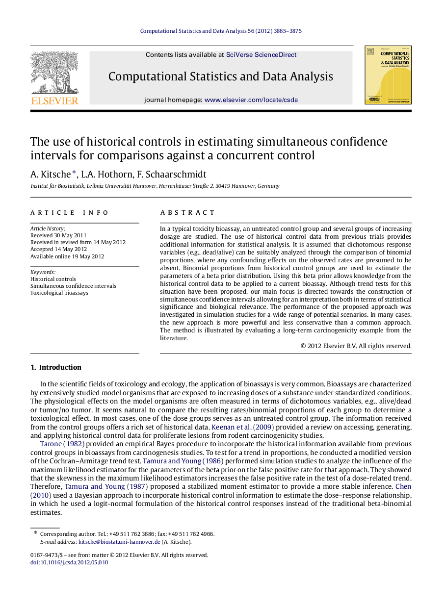 The use of historical controls in estimating simultaneous confidence intervals for comparisons against a concurrent control