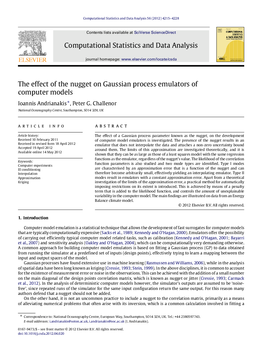 The effect of the nugget on Gaussian process emulators of computer models