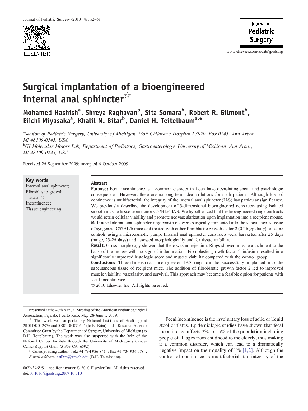 Surgical implantation of a bioengineered internal anal sphincter