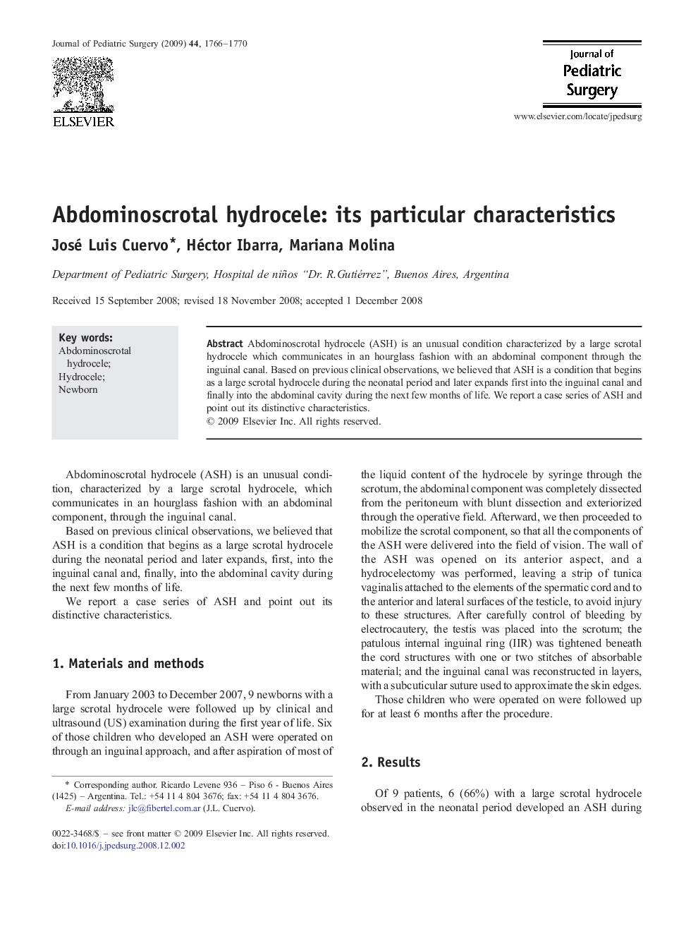 Abdominoscrotal hydrocele: its particular characteristics