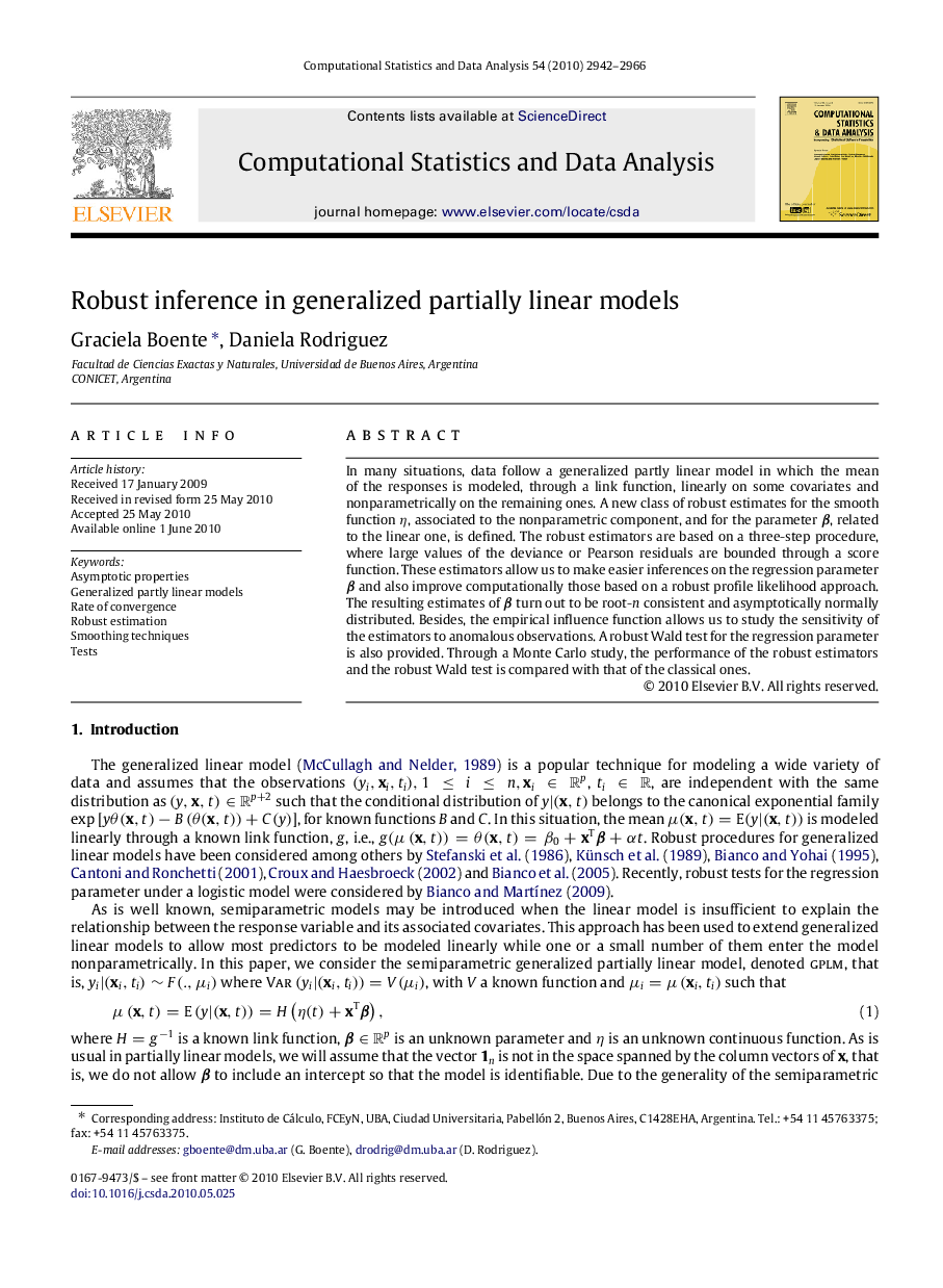 Robust inference in generalized partially linear models