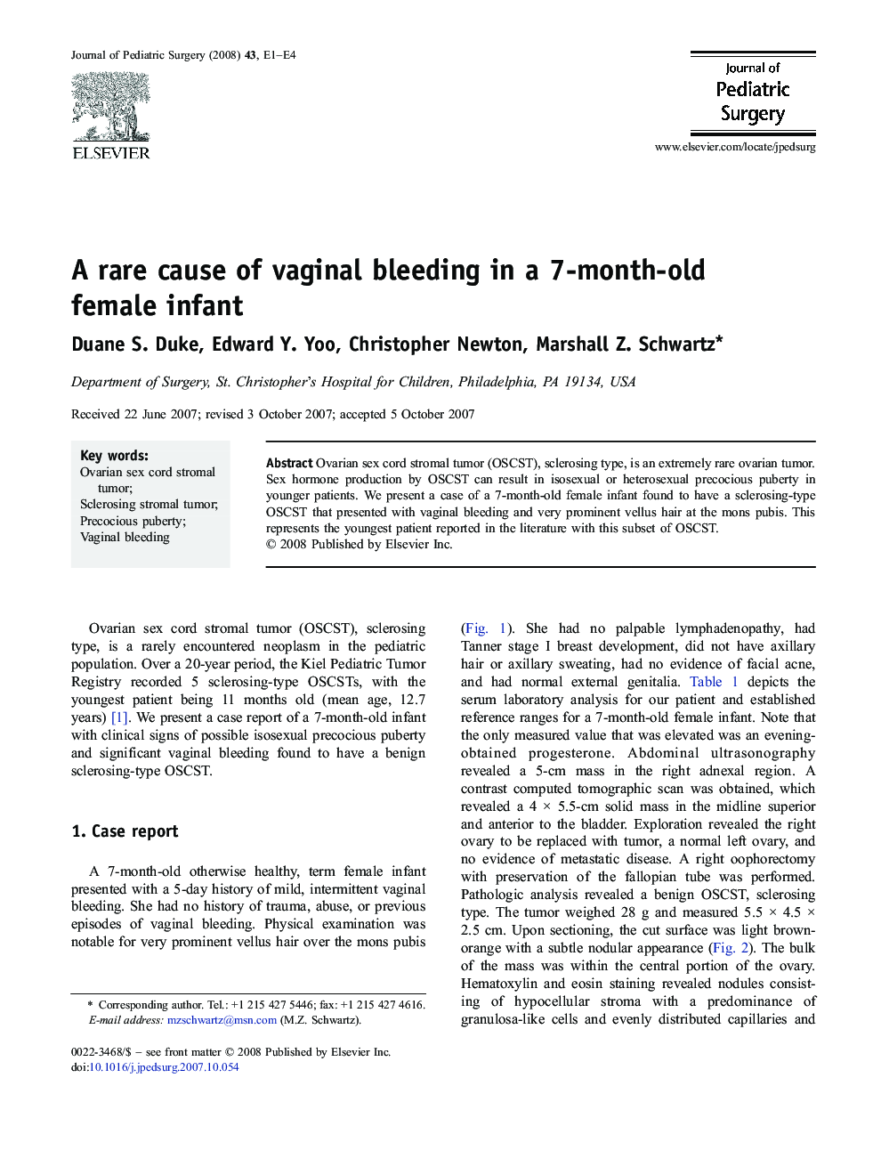 A rare cause of vaginal bleeding in a 7-month-old female infant