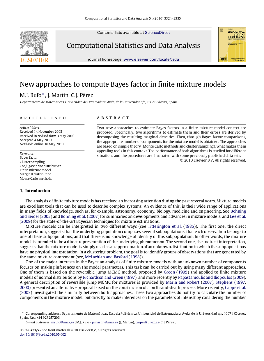 New approaches to compute Bayes factor in finite mixture models