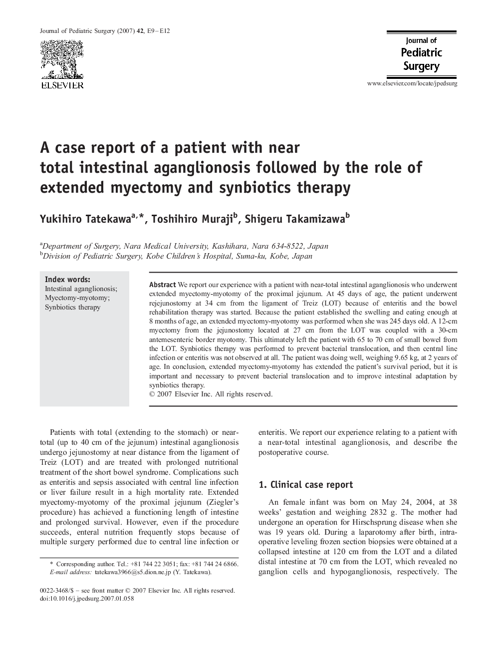 A case report of a patient with near total intestinal aganglionosis followed by the role of extended myectomy and synbiotics therapy
