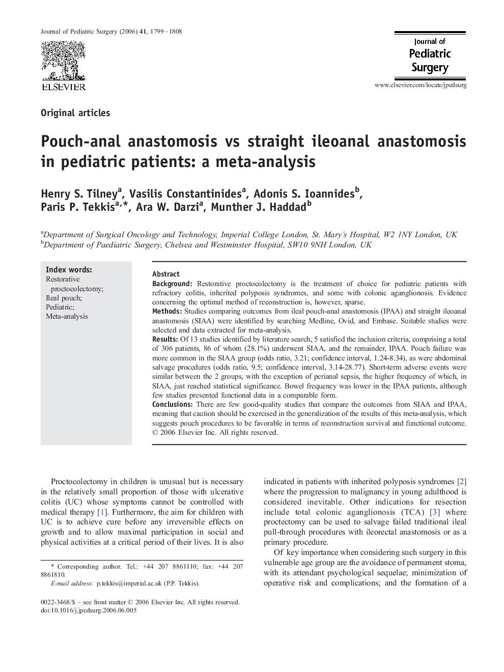 Pouch-anal anastomosis vs straight ileoanal anastomosis in pediatric patients: a meta-analysis