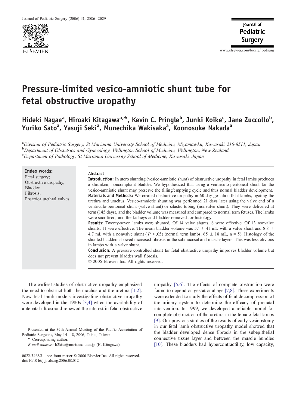 Pressure-limited vesico-amniotic shunt tube for fetal obstructive uropathy 