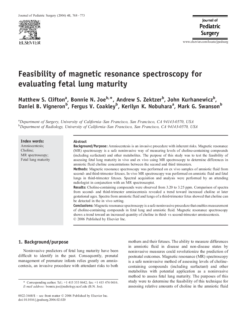 Feasibility of magnetic resonance spectroscopy for evaluating fetal lung maturity