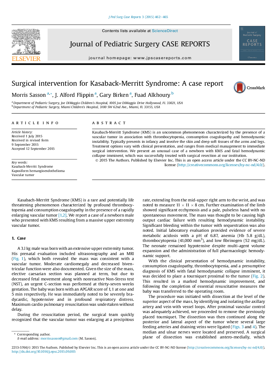 Surgical intervention for Kasaback-Merritt Syndrome: A case report