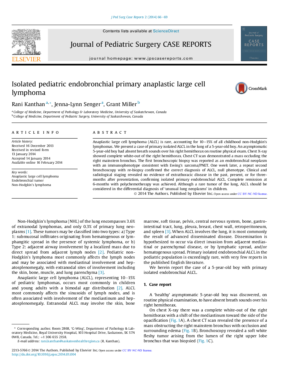 Isolated pediatric endobronchial primary anaplastic large cell lymphoma