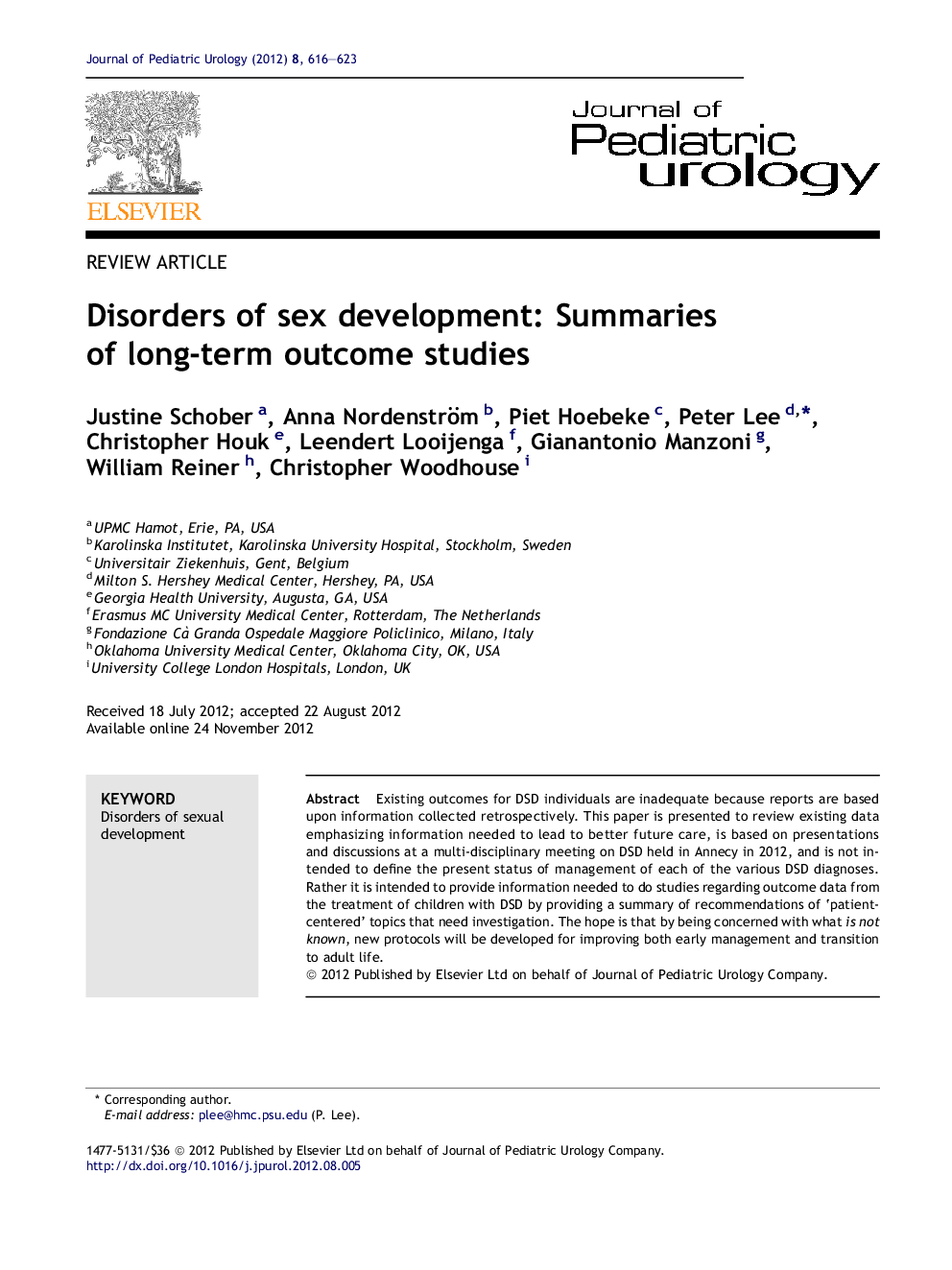 Disorders of sex development: Summaries of long-term outcome studies