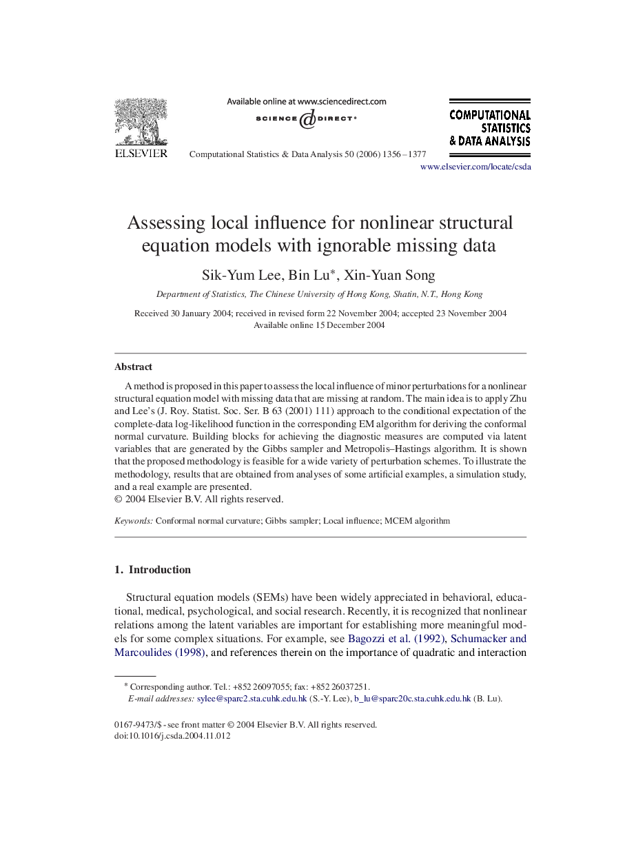 Assessing local influence for nonlinear structural equation models with ignorable missing data