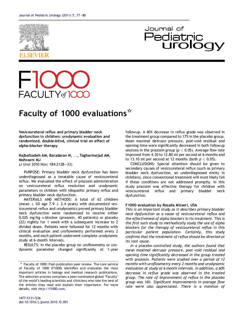 Faculty of 1000 evaluations