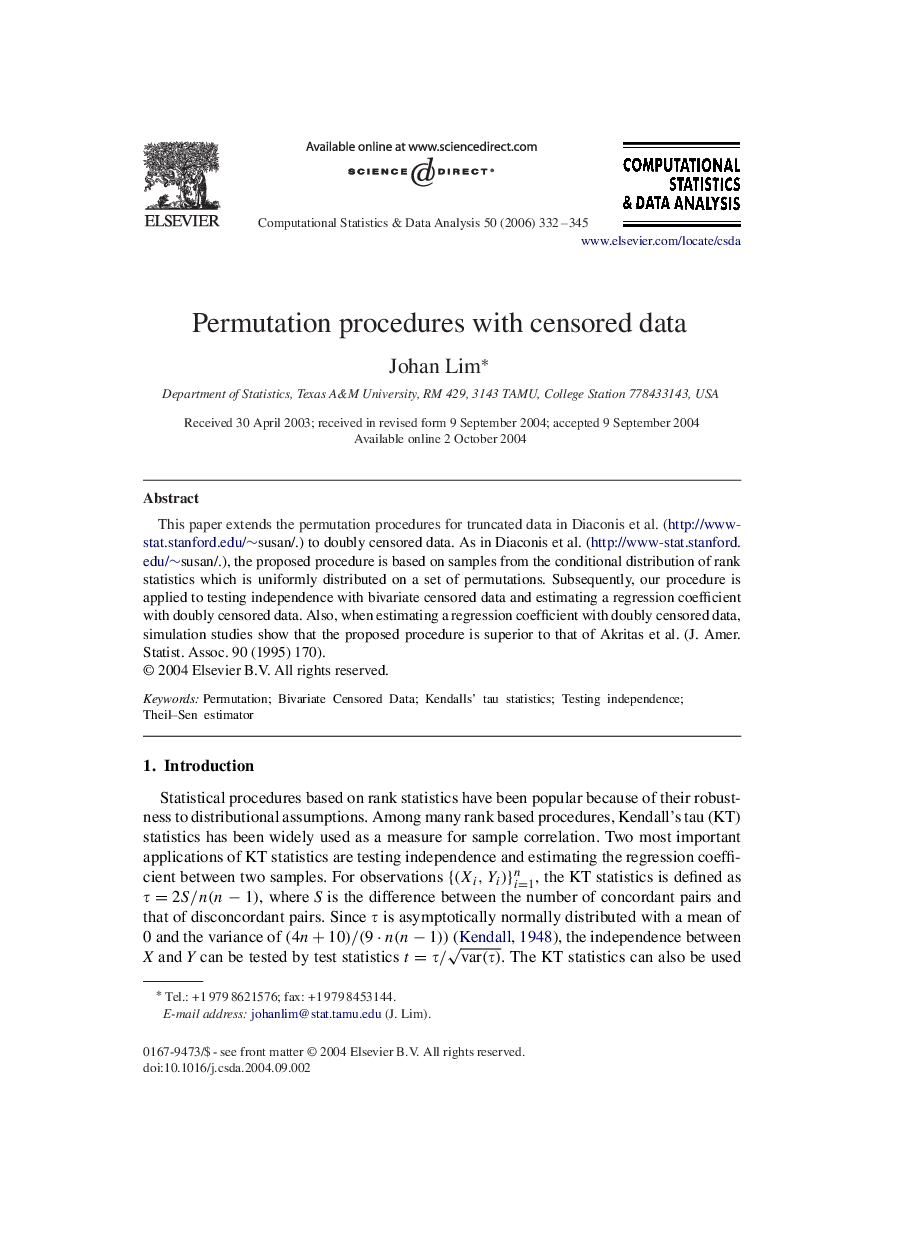 Permutation procedures with censored data