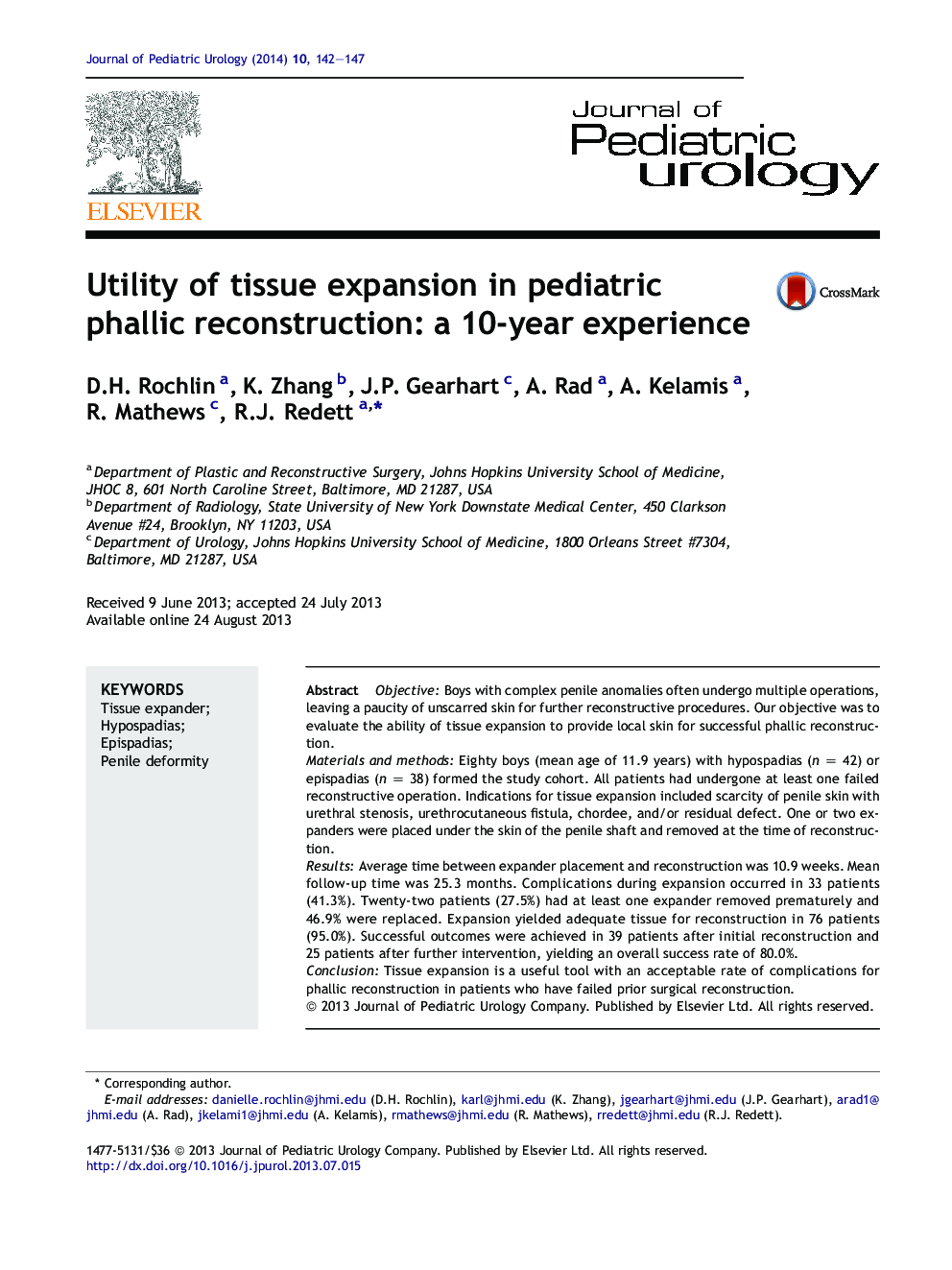 Utility of tissue expansion in pediatric phallic reconstruction: a 10-year experience