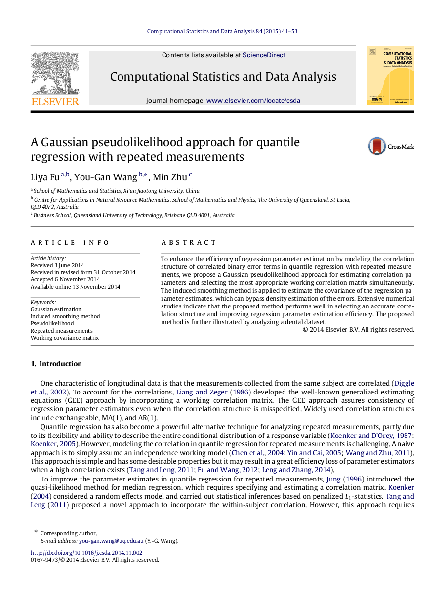 A Gaussian pseudolikelihood approach for quantile regression with repeated measurements