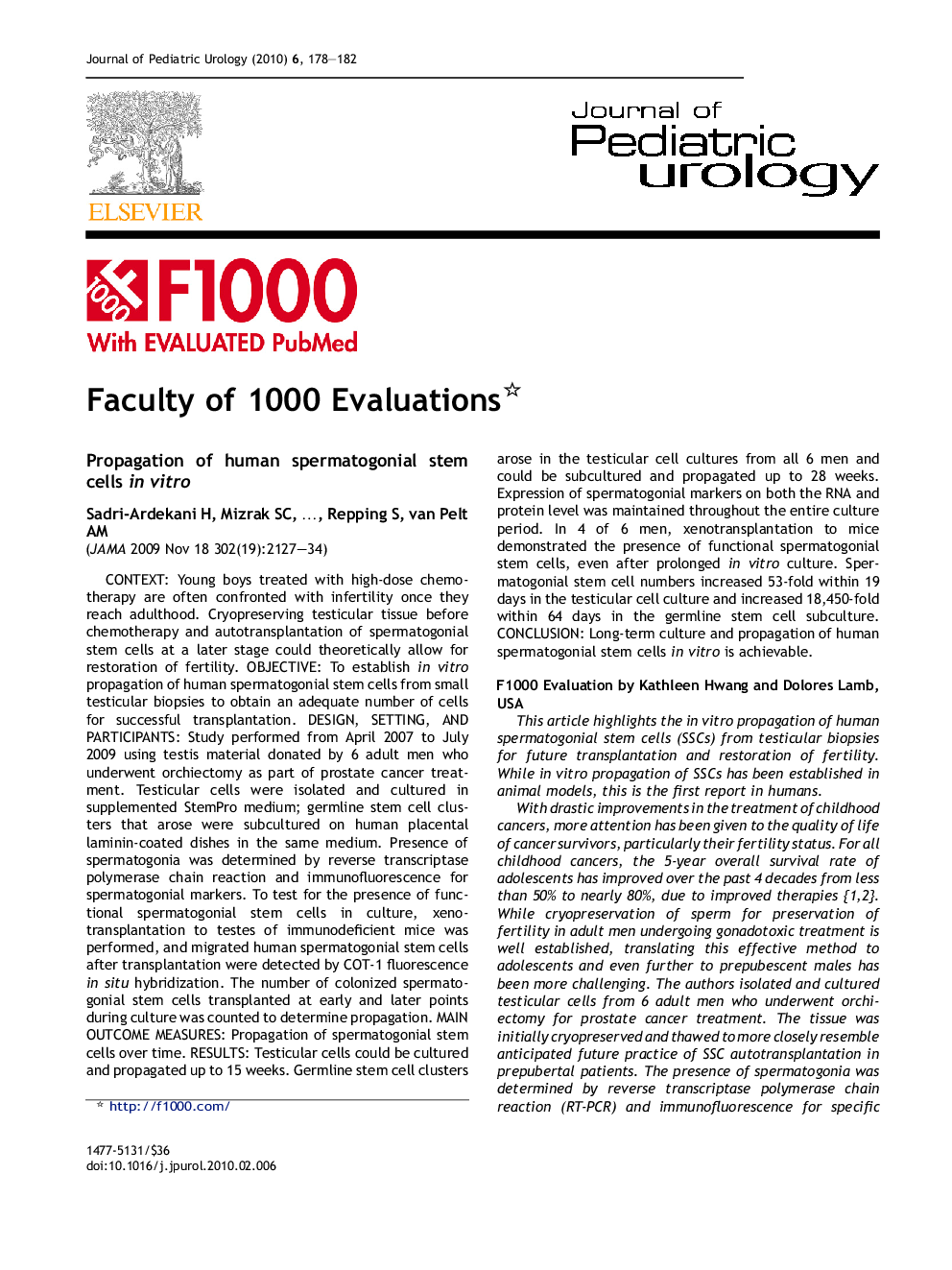 Faculty of 1000 Evaluations