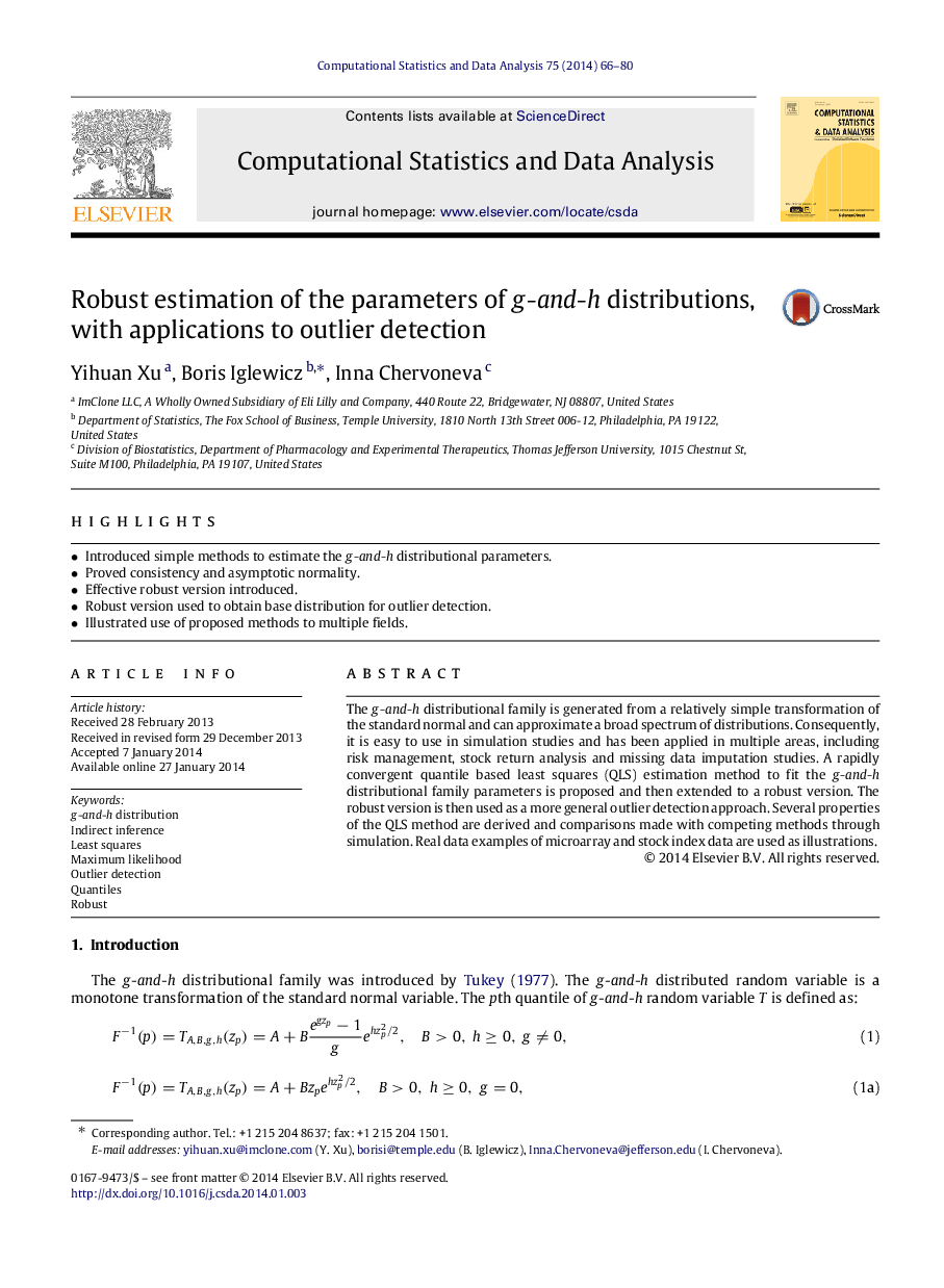 Robust estimation of the parameters of gg-and  -hh distributions, with applications to outlier detection