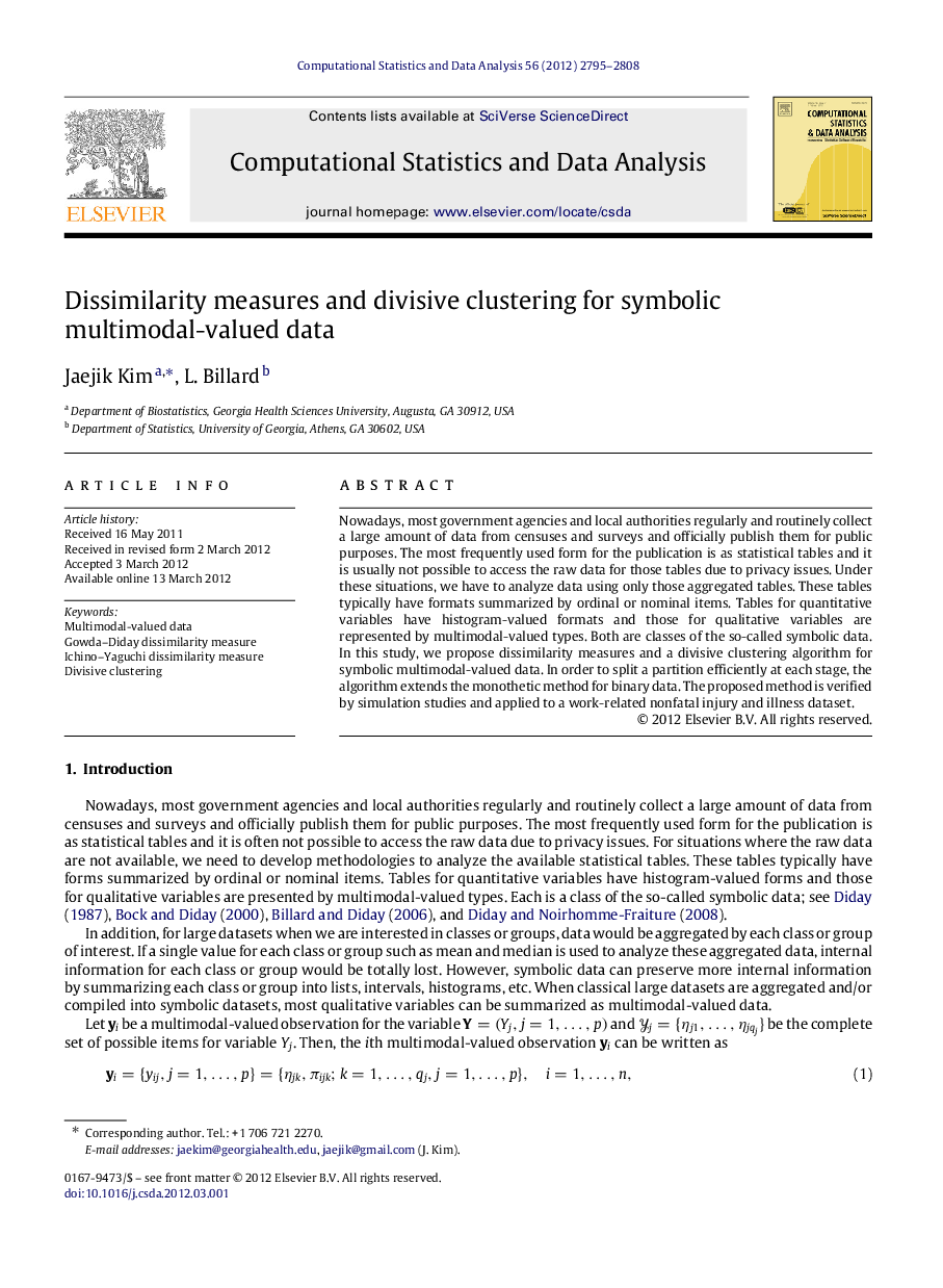 Dissimilarity measures and divisive clustering for symbolic multimodal-valued data