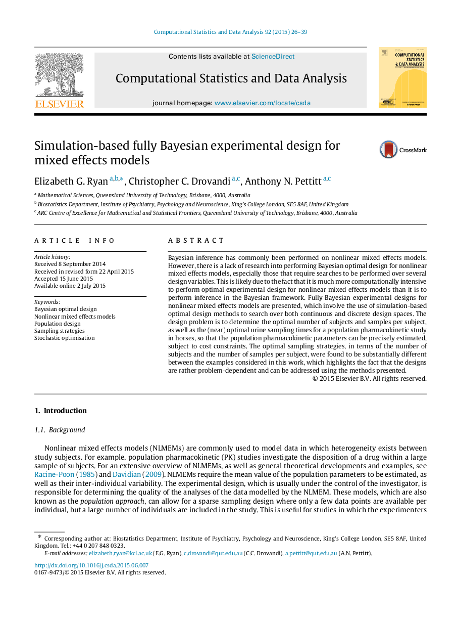 Simulation-based fully Bayesian experimental design for mixed effects models