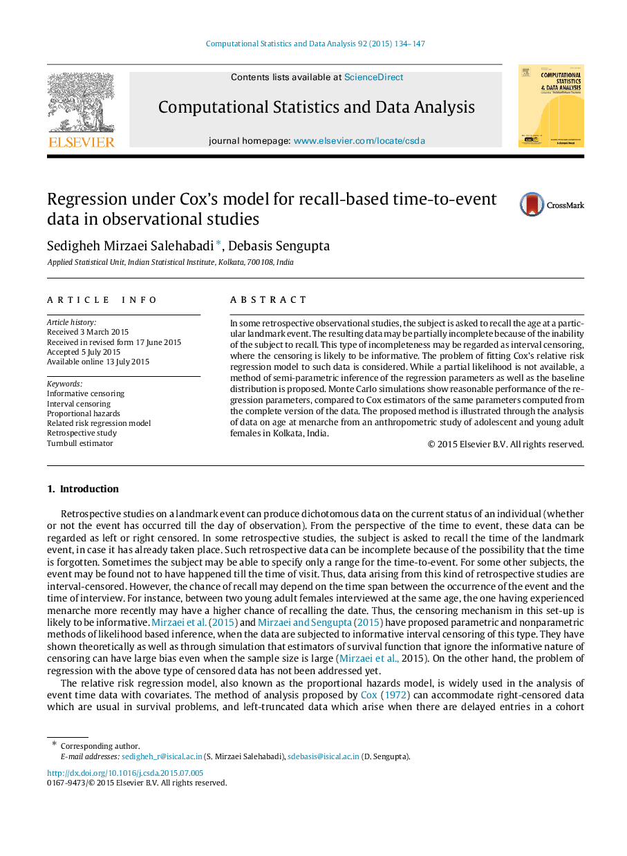 Regression under Cox’s model for recall-based time-to-event data in observational studies