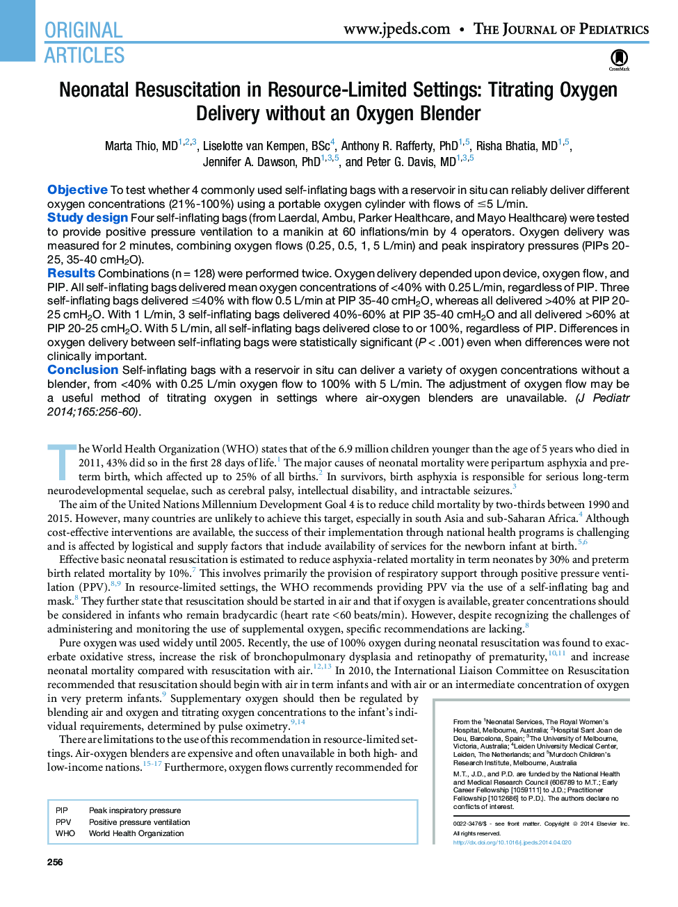 Neonatal Resuscitation in Resource-Limited Settings: Titrating Oxygen Delivery without an Oxygen Blender