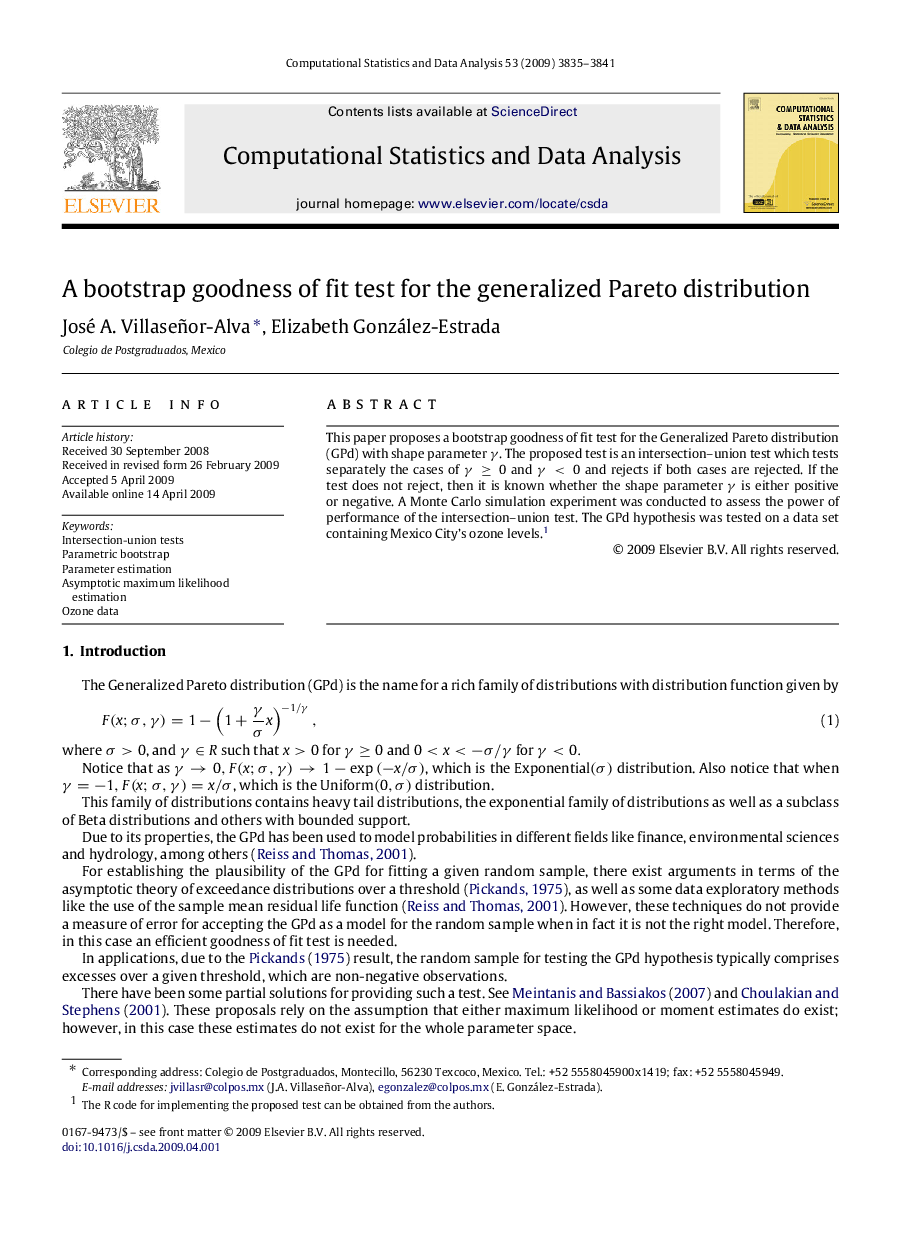 A bootstrap goodness of fit test for the generalized Pareto distribution