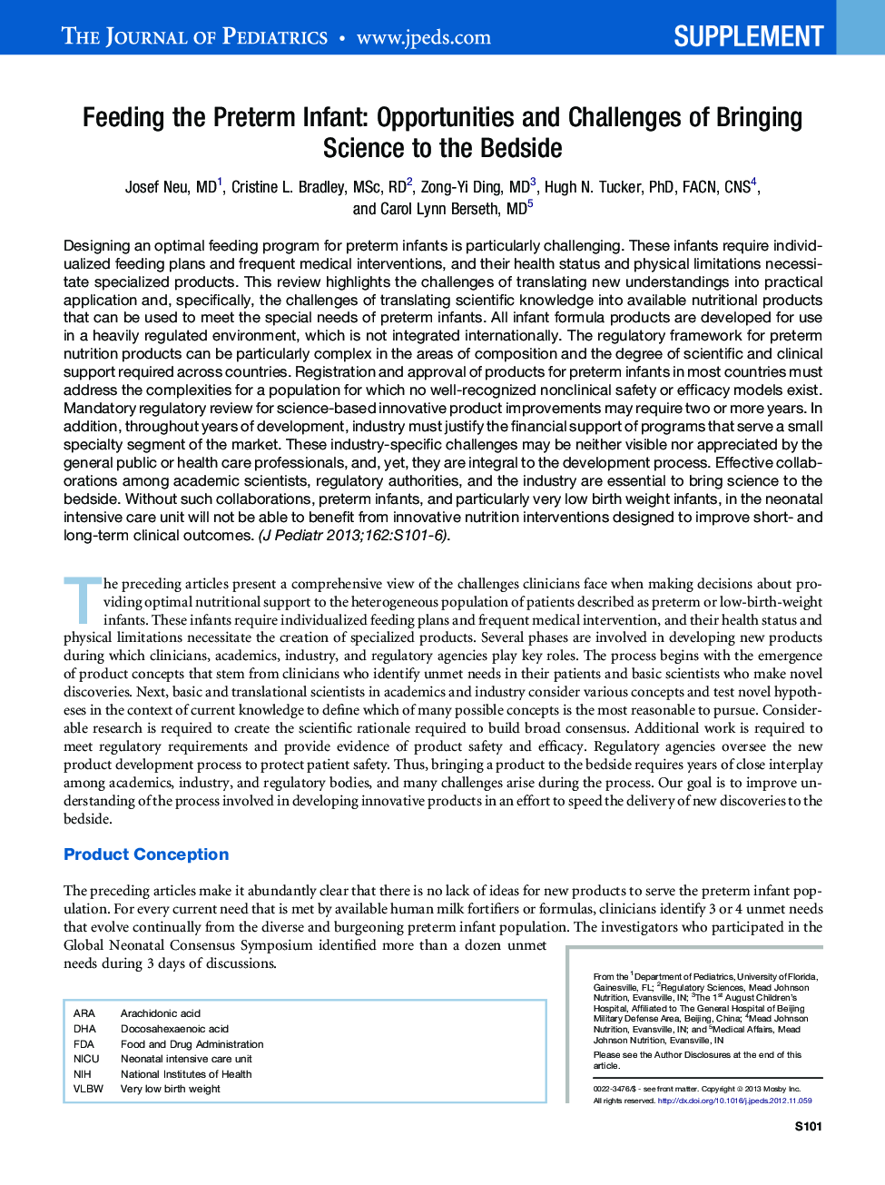 Feeding the Preterm Infant: Opportunities and Challenges of Bringing Science to the Bedside 