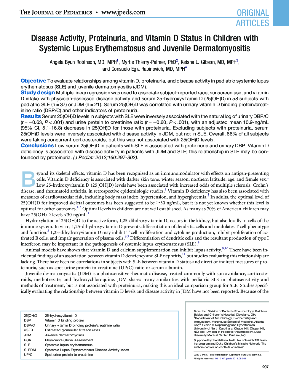 Disease Activity, Proteinuria, and Vitamin D Status in Children with Systemic Lupus Erythematosus and Juvenile Dermatomyositis 