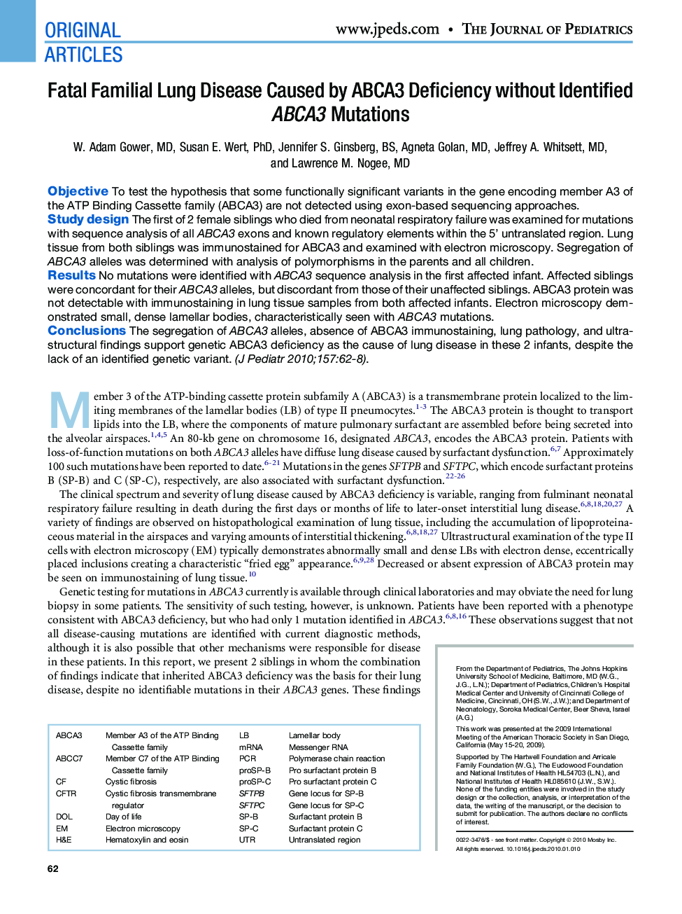 Fatal Familial Lung Disease Caused by ABCA3 Deficiency without Identified ABCA3 Mutations 