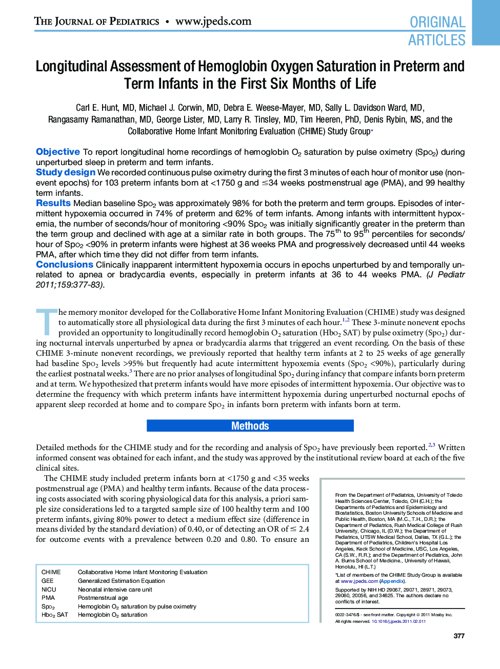 Longitudinal Assessment of Hemoglobin Oxygen Saturation in Preterm and Term Infants in the First Six Months of Life