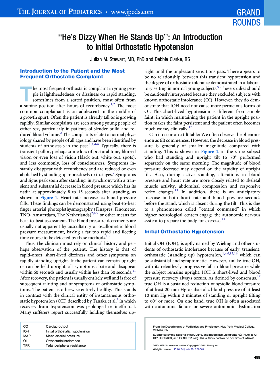 “He's Dizzy When He Stands Up”: An Introduction to Initial Orthostatic Hypotension