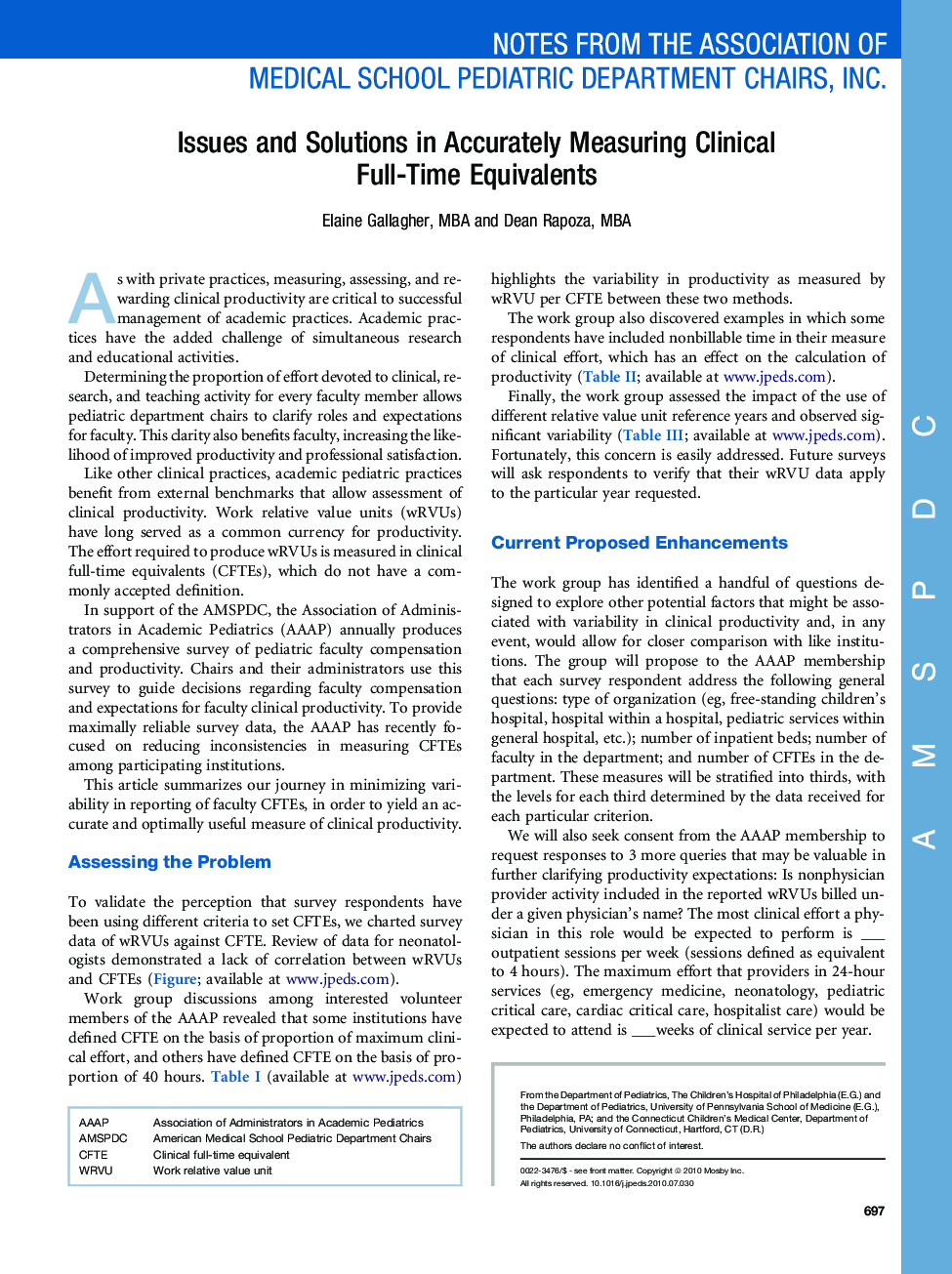 Issues and Solutions in Accurately Measuring Clinical Full-Time Equivalents