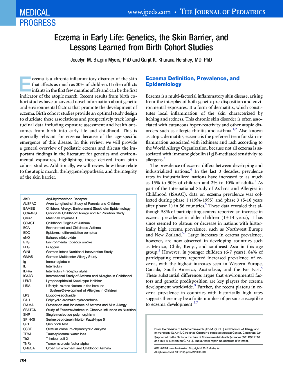 Eczema in Early Life: Genetics, the Skin Barrier, and Lessons Learned from Birth Cohort Studies