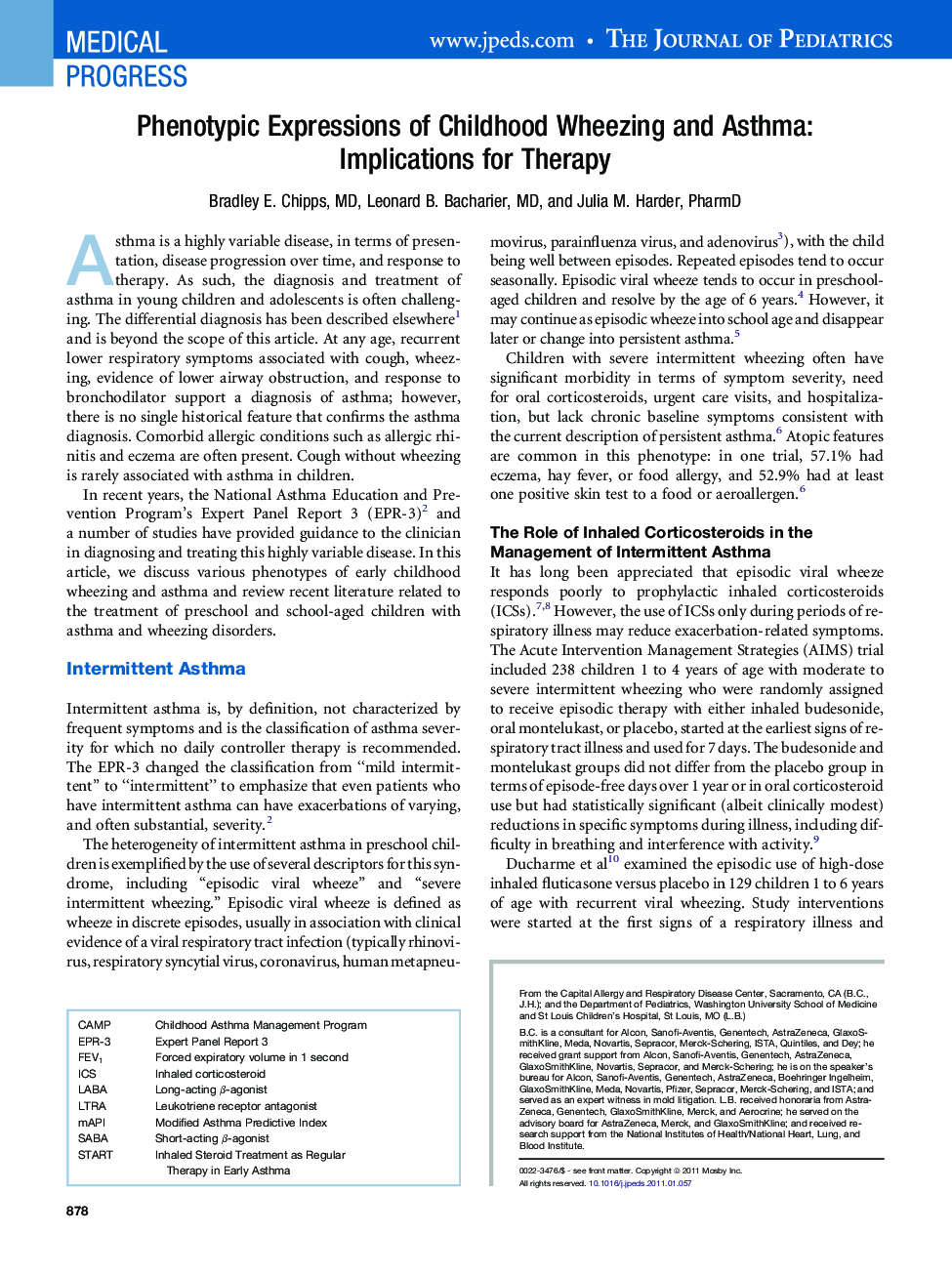 Phenotypic Expressions of Childhood Wheezing and Asthma: Implications for Therapy