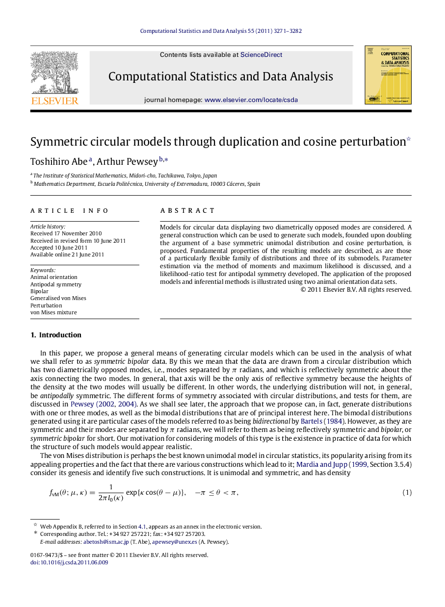 Symmetric circular models through duplication and cosine perturbation 