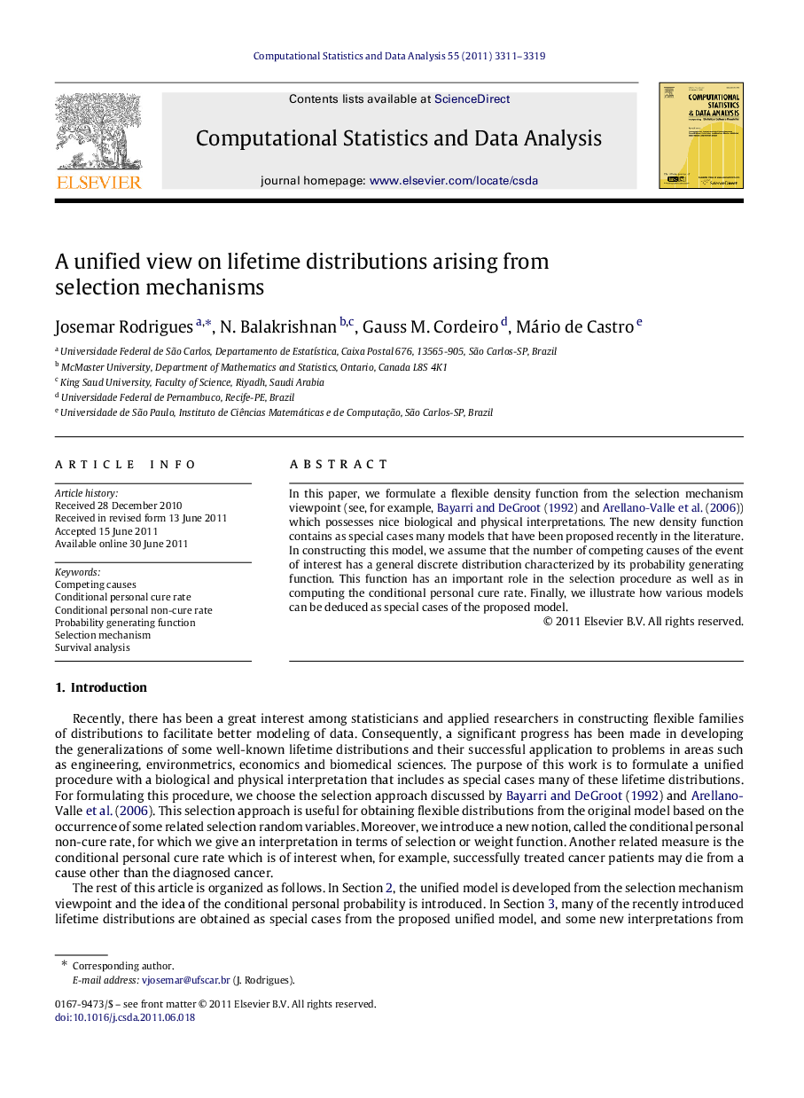 A unified view on lifetime distributions arising from selection mechanisms