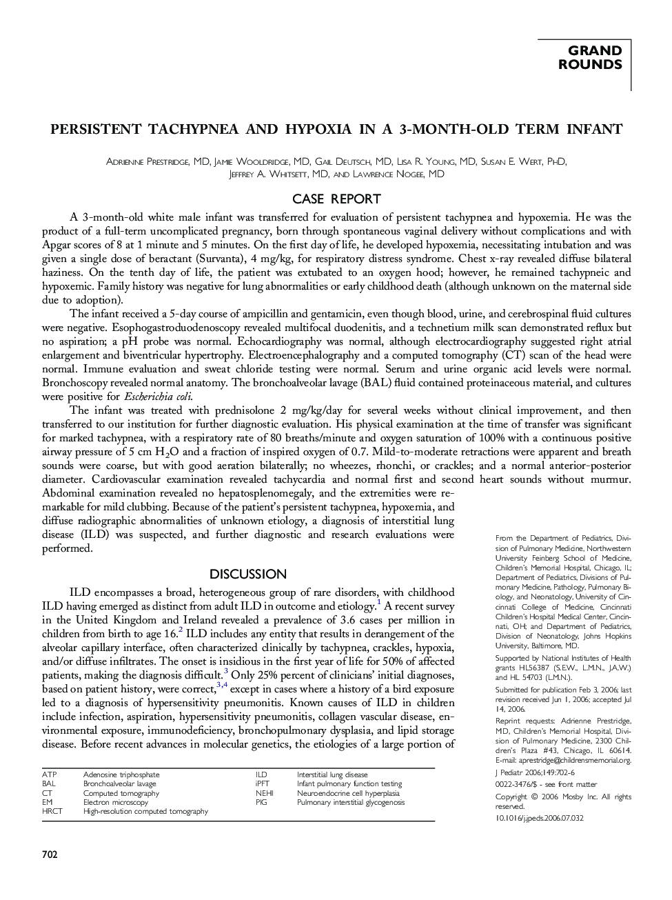 Persistent tachypnea and hypoxia in a 3-month-old term infant