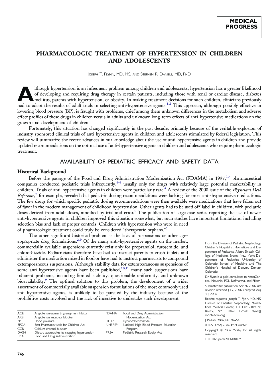 Pharmacologic treatment of hypertension in children and adolescents