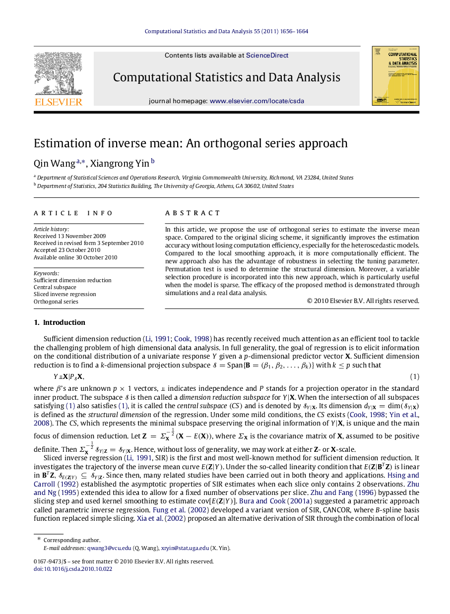 Estimation of inverse mean: An orthogonal series approach