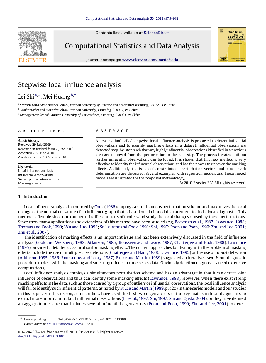 Stepwise local influence analysis