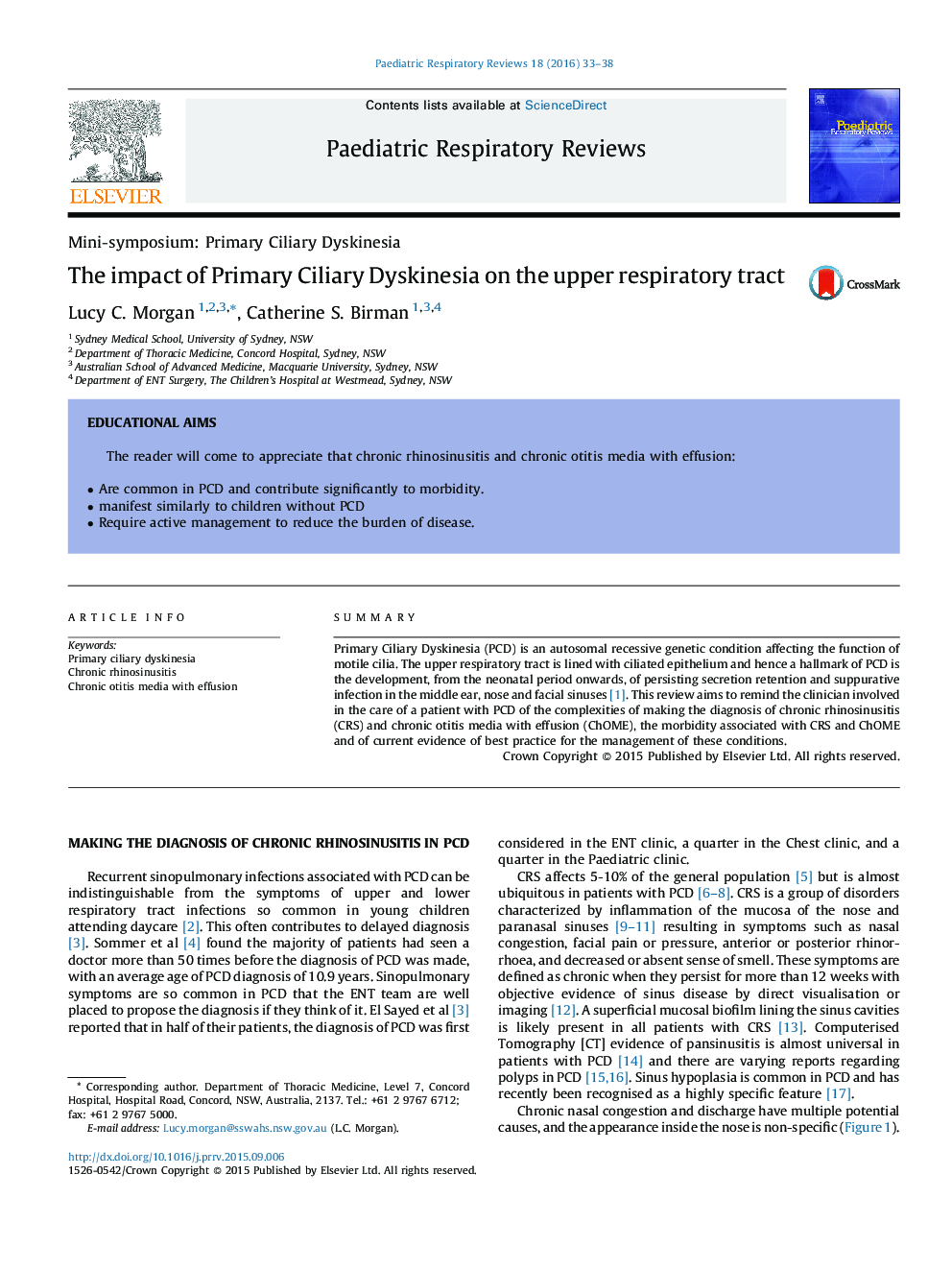 The impact of Primary Ciliary Dyskinesia on the upper respiratory tract