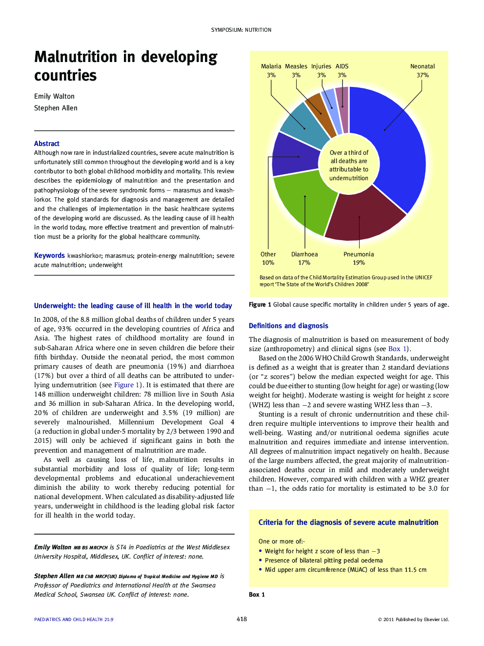 Malnutrition in developing countries