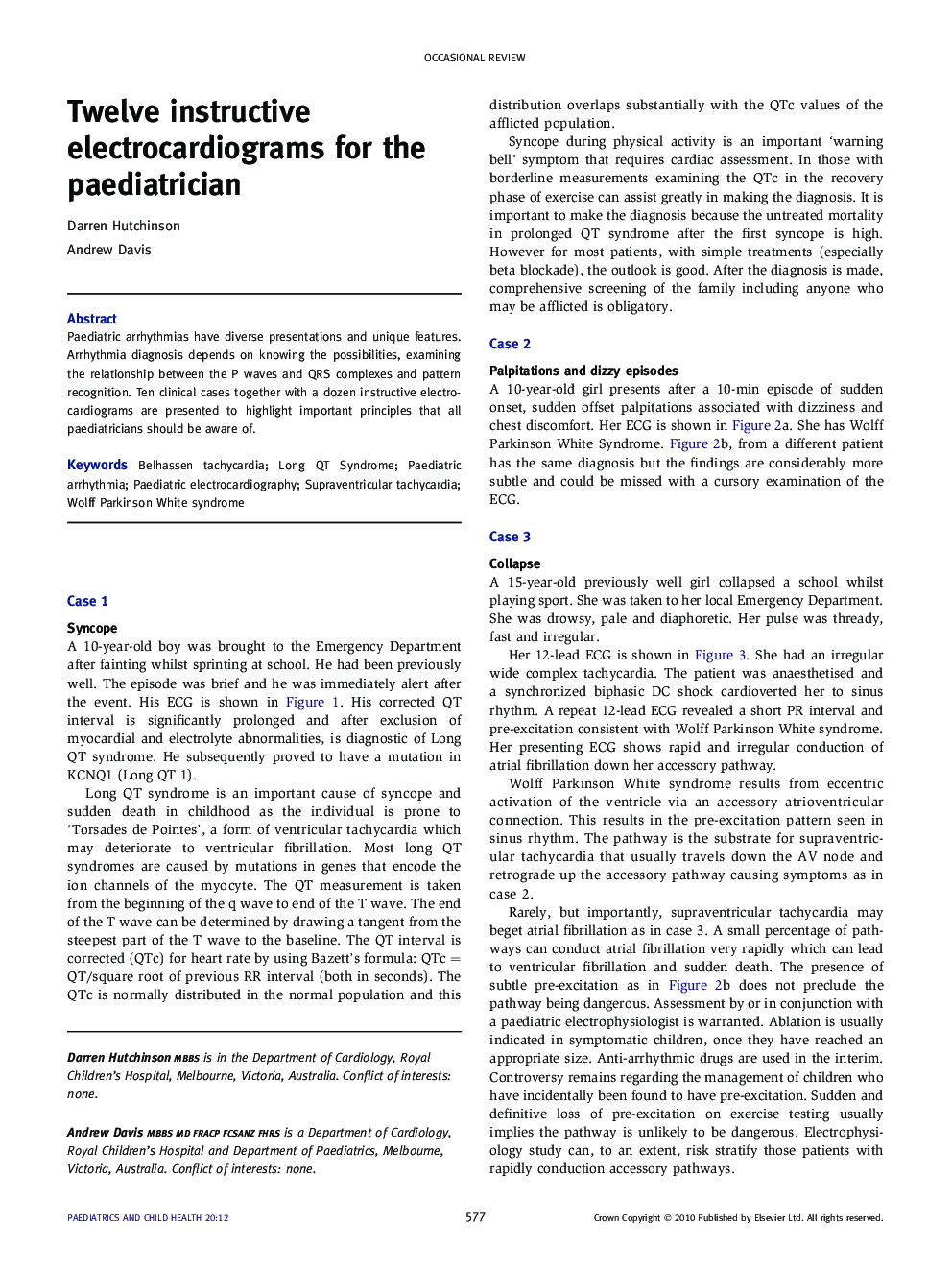 Twelve instructive electrocardiograms for the paediatrician